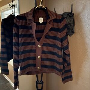 The Greta Polo Cardigan Sweater by Maeve Size S